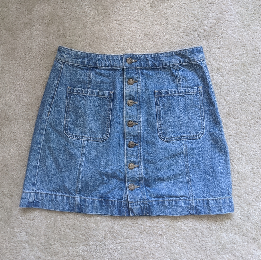 The Loft Denim Buttoned Skirt